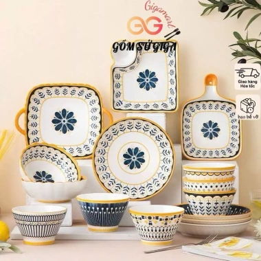 Bộ bát đĩa gốm sứ thổ cẩm độc đáo - Đa dạng mẫu mã, đẹp mắt, giảm giá 32.000₫ 6