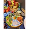 Bộ bát đĩa hoa mai 5 cánh và khay mây dày đẹp, chất lượng cao, giảm còn 110.000₫ 8