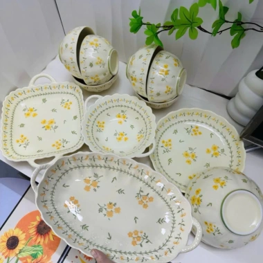 Bộ bát đĩa Hoa Mai Vàng men sáng mịn, chịu nhiệt, hàng loại 1 lẻ - giảm 30k 7 Bộ bát đĩa Hoa Mai Vàng men sáng mịn, chịu nhiệt, hàng loại 1 lẻ - giảm 30k 7