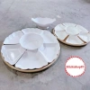 Bộ Bát Đĩa Hoa Mặt Trời 5 Cánh kèm Khay Mây Nhựa Đẹp 2 Size - Cúng Gia Tiên