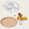 Bộ Bát Đĩa Hoa Mặt Trời 5 Cánh kèm Khay Mây Nhựa Đẹp 2 Size - Cúng Gia Tiên 9
