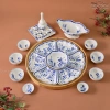 Bộ Bát Đĩa Hoa Mặt Trời 55cm - Cúng Gia Tiên, Hoạ Tiết Hoa Sen Xanh, Sứ Bát Tràng, Giá 990.000 2