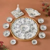 Bộ Bát Đĩa Hoa Mặt Trời 55cm - Cúng Gia Tiên, Hoạ Tiết Hoa Sen Xanh, Sứ Bát Tràng, Giá 990.000 9