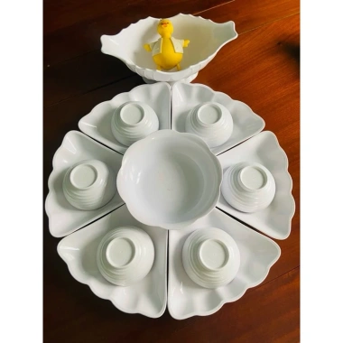 Bộ bát đĩa hoa mặt trời 7 chiếc cao cấp, nhựa cỡ đại cúng - Giá chỉ 28.500₫