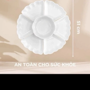 Bộ bát đĩa hoa mặt trời 7 món 2 size nhựa - Giá rẻ, đẹp thờ cúng gia tiên LH-6.836