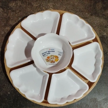 Bộ Bát Đĩa Hoa Mặt Trời 7 Món 51cm Đại - Thiết Kế Việt Nhật, Giá Giảm 39.5K