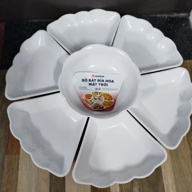 Bộ Bát Đĩa Hoa Mặt Trời 7 Món 51cm Đại - Thiết Kế Việt Nhật, Giá Giảm 39.5K 7 Bộ Bát Đĩa Hoa Mặt Trời 7 Món 51cm Đại - Thiết Kế Việt Nhật, Giá Giảm 39.5K 7
