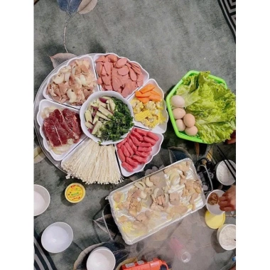 Bộ Bát Đĩa Hoa Mặt Trời 7 Món 6 Đĩa Cánh Hoa + Bát Tô, 19.000₫, Dùng cho lễ giỗ Tết 8