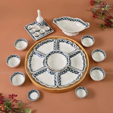 Bộ Bát Đĩa Hoa Mặt Trời Cúng Gia Tiên 45cm Sứ Bát Tràng Hoạ Tiết Giá 410.000 VND