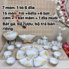 Bộ bát đĩa hoa mặt trời cúng gia tiên, bát gà trắng gốm sứ, bát tràng 420k 2