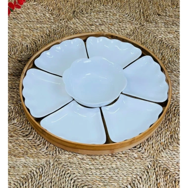 Bộ bát đĩa hoa mặt trời cúng gia tiên, bát gà trắng gốm sứ, bát tràng 420k 10