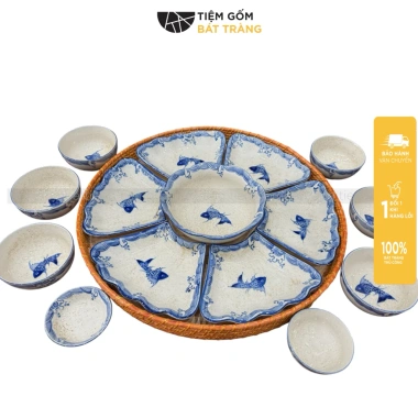 Bộ Bát Đĩa Hoa Mặt Trời Cúng Gia Tiên Men Tiêu Cá Cổ Sứ Tô Canh Bày Mâm Lễ Tết Giá 390.000đ 3