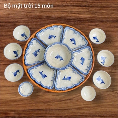 Bộ Bát Đĩa Hoa Mặt Trời Cúng Gia Tiên Men Tiêu Cá Cổ Sứ Tô Canh Bày Mâm Lễ Tết Giá 390.000đ 8