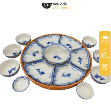 Bộ Bát Đĩa Hoa Mặt Trời Cúng Gia Tiên Men Tiêu Cá Cổ Sứ Tô Canh Bày Mâm Lễ Tết Giá 390.000đ 10