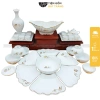 Bộ Bát Đĩa Hoa Mặt Trời Cúng Gia Tiên Sen Vàng Kim Vẽ Tay - Sứ Bát Tràng Cao Cấp, Tô Canh, Bát Cơm - Giá ưu đãi 360.000₫