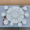 Bộ Bát Đĩa Hoa Mặt Trời Đào Xanh Men Trắng - Cúng Gia Tiên Gốm Sứ Bát Tràng, 220.000₫ 3