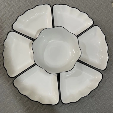Bộ bát đĩa hoa mặt trời gốm sứ cao cấp size 45cm - hoa văn sen, phù hợp cúng gia tiên, giảm giá 169k 5