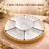 Bộ bát đĩa hoa mặt trời gốm sứ thắp hương – Đĩa bát hoa mai trắng viền đen cao cấp, giảm giá 314.000₫ 10