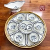 Bộ Bát Đĩa Hoa Mặt Trời, Khay Gỗ, Đồ Thờ Cúng Gốm Sứ Cao Cấp, Bát Tráng Giá 450.000 VND 9