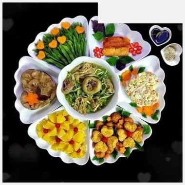 Bộ bát đĩa hoa mặt trời My Nhân 7 chiếc cỡ đại cúng cao cấp - Giá 22.000₫
