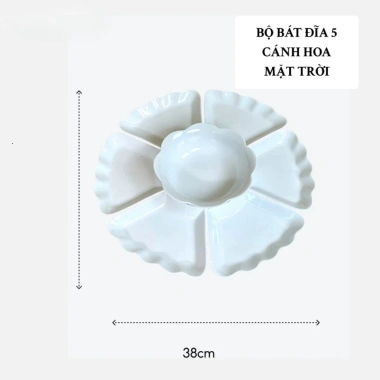 Bộ Bát Đĩa Hoa Mặt Trời Nhựa 7 Chi Tiết - Trang Trí Bày Mâm Cơm, Thắp Hương Thờ Cúng Gia Tiên, Giá Ưu Đãi 36.000đ