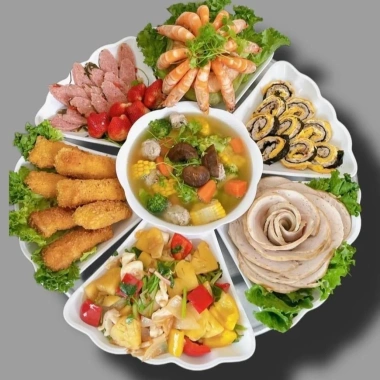 Bộ bát đĩa hoa mặt trời nhựa Bát dĩa thắp hương thờ cúng gia tiên giá 79.000₫
