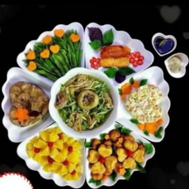 Bộ bát đĩa hoa mặt trời nhựa phíp VIỆT NHẬT - Đựng thực phẩm cúng rằm, Tết, 119.000₫