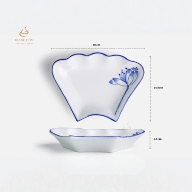 Bộ bát đĩa Hoa Mặt Trời sứ Bát Tràng men kem cao cấp cúng gia tiên 45x55cm - Giá ưu đãi 320.000 2