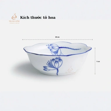 Bộ bát đĩa Hoa Mặt Trời sứ Bát Tràng men kem cao cấp cúng gia tiên 45x55cm - Giá ưu đãi 320.000 6