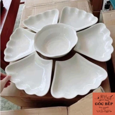 Bộ Bát Đĩa Hoa Mặt Trời Sứ Minh Châu - Thiết Kế Đẹp, Giá Gốc 496k Giảm còn 400k