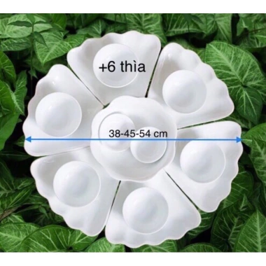Bộ bát đĩa hoa mặt trời trắng tinh ĐK45cm - Sứ Bát Tràng sang trọng, giá ưu đãi 380k 7