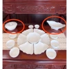 Bộ bát đĩa hoa mặt trời trắng tinh ĐK45cm - Sứ Bát Tràng sang trọng, giá ưu đãi 380k 9