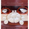 Bộ bát đĩa hoa mặt trời trắng tinh ĐK45cm - Sứ Bát Tràng sang trọng, giá ưu đãi 380k 10