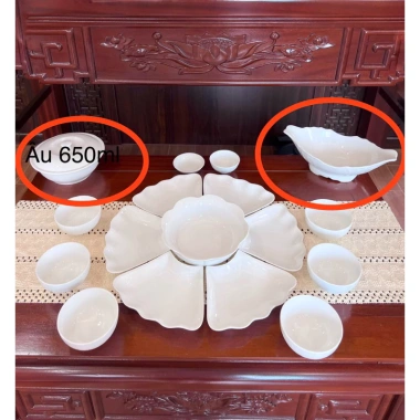 Bộ bát đĩa hoa mặt trời trắng tinh ĐK45cm - Sứ Bát Tràng sang trọng, giá ưu đãi 380k 10