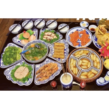 Bộ Bát Đĩa Hoa Mặt Trời Vẽ Tay Bát Tràng – Đồ Cúng Gia Tiên, Chất Lượng Cao, Giá 960.000đ 4