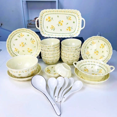 Bộ bát đĩa Mai Vàng 25 món gốm sứ cao cấp - Đẹp như hình, giá ưu đãi 159.000₫ 7