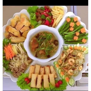 Bộ bát đĩa mặt trời họa tiết rồng 7 món Minh Châu – Thờ cúng, giá ưu đãi 110k