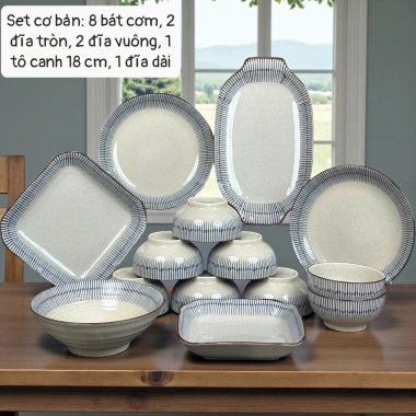 Bộ Bát Đĩa Men Tiêu Cổ GOSU Tráng Men Cao Cấp Phong Cách Cổ Điển Giá Ưu Đãi 799.000đ 9