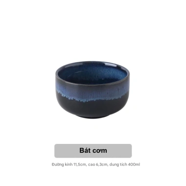 Bộ bát đĩa men xanh lam cao cấp - Decor nhà bếp, chỉ 40.000₫ (giá gốc 50.400)