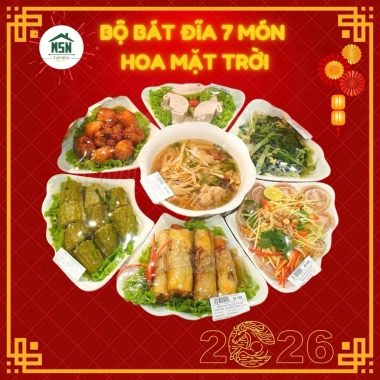 Bộ Bát Đĩa Nhựa 7 Món Hoa Mặt Trời – Bày Mâm Cơm, Thắp Hương Cúng, Giá 50.000₫