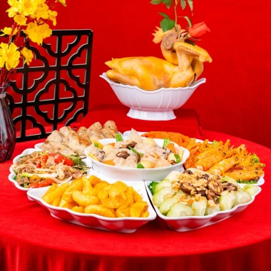 Bộ bát đĩa nhựa hoa mặt trời 6.836, bát thuyền 8.615 - Đựng gà, bày cơm cúng, 47.200₫
