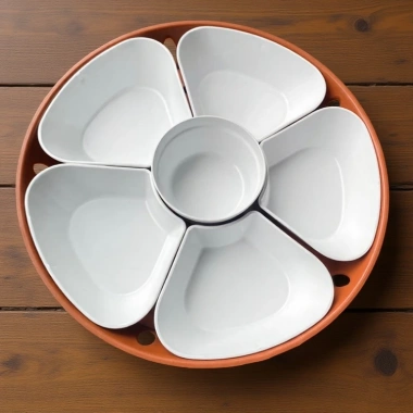 Bộ bát đĩa nhựa phíp 5 cánh hoa mai trắng bóng, siêu bền nhẹ, giá chỉ 35.000 VND 6 Bộ bát đĩa nhựa phíp 5 cánh hoa mai trắng bóng, siêu bền nhẹ, giá chỉ 35.000 VND 6