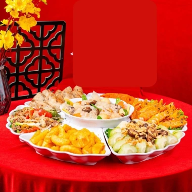 Bộ Bát Đĩa Nhựa Việt Nhật 7 Món Hình Hoa Mặt Trời - Đĩa Cúng Gia Tiên, Bày Mâm Cỗ Đẹp Giá Ưu Đãi 75.000 VND 3