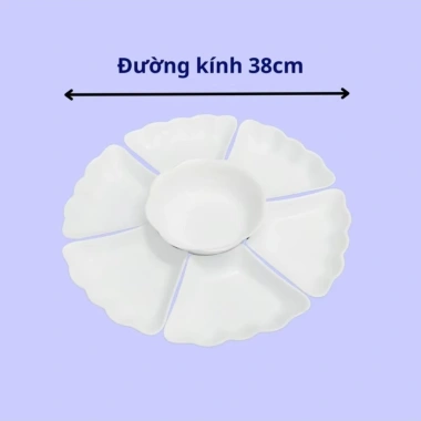 Bộ Bát Đĩa Nhựa Việt Nhật 7 Món Hình Hoa Mặt Trời - Đĩa Cúng Gia Tiên, Bày Mâm Cỗ Đẹp Giá Ưu Đãi 75.000 VND 10