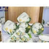Bộ bát đĩa sét 20 chi tiết hoa văn trắng viền đen Men cao cấp giảm giá 250.000₫ 7
