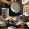 Bộ bát đĩa sọc xanh phong cách Nhật Bản - Decor sang trọng, giá chỉ 29.000₫