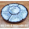Bộ bát đĩa sứ 22 món, khay hoa mặt trời, sét đĩa trắng viền đen 48cm Giá 199k 2