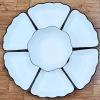 Bộ bát đĩa sứ 22 món, khay hoa mặt trời, sét đĩa trắng viền đen 48cm Giá 199k 7