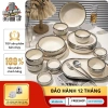 Bộ Bát Đĩa Sứ 26 Món Viền Vàng Bắc Âu - 6 Người, Sang Trọng, Giá 1,315,000₫