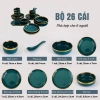 Bộ Bát Đĩa Sứ 26 Món Viền Vàng, Phong Cách Bắc Âu, Dùng cho 6 Người - Sang Trọng 4